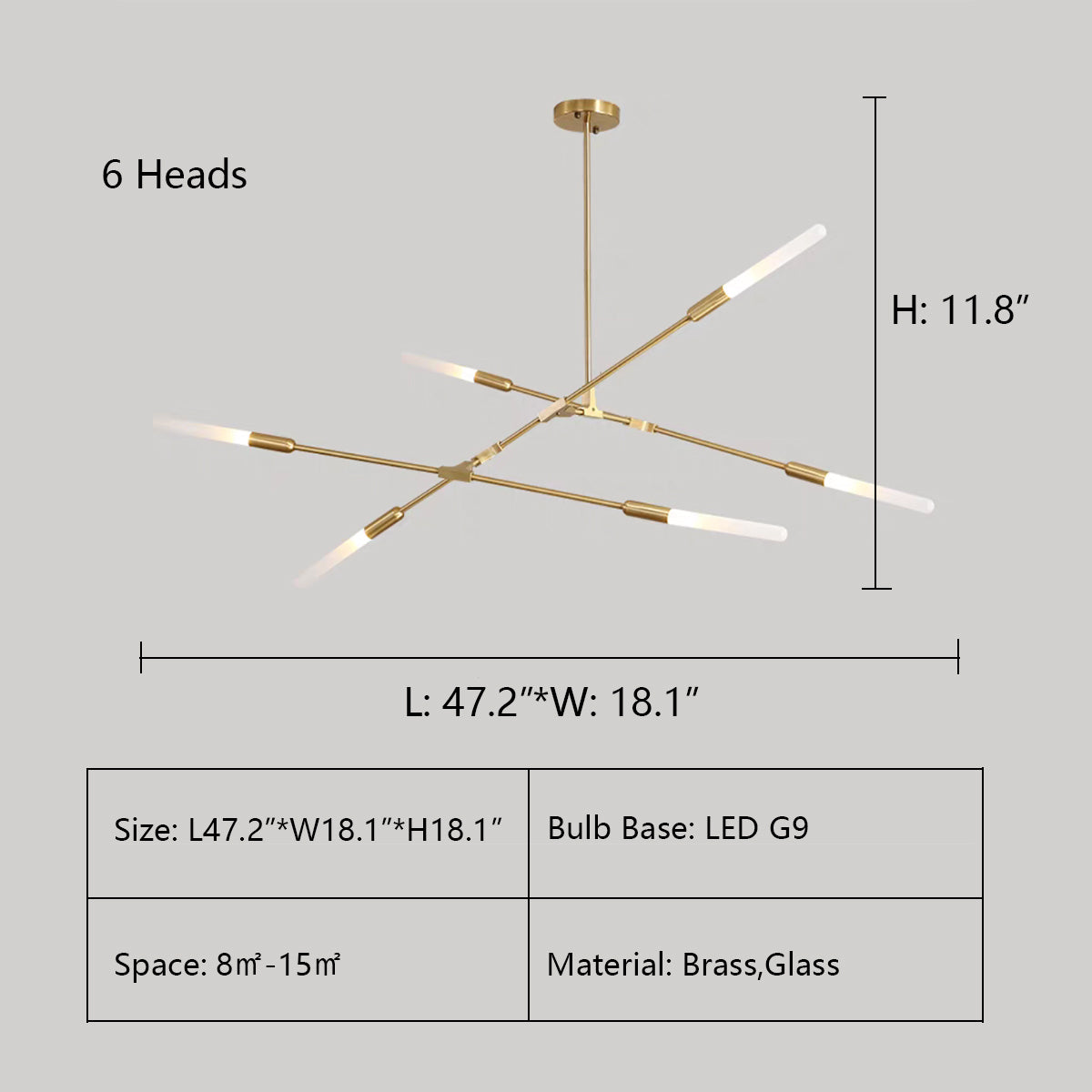 6Heads: L47.2"*W18.1"*H11.8" AMY'S BRANCHING GLASS TUBULAR CHANDELIER,Dawn Horizontal Chandelier,chandelier,chandeliers,glass,brass,pendant,dining rooms,living room,closet,dining table,dining bar,art,line,minimalist,gold,luxury