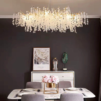 Luxury Branches Crystal Frosted Glass Chandelier Designs for Living /Dining Room Elegant Ceiling Light