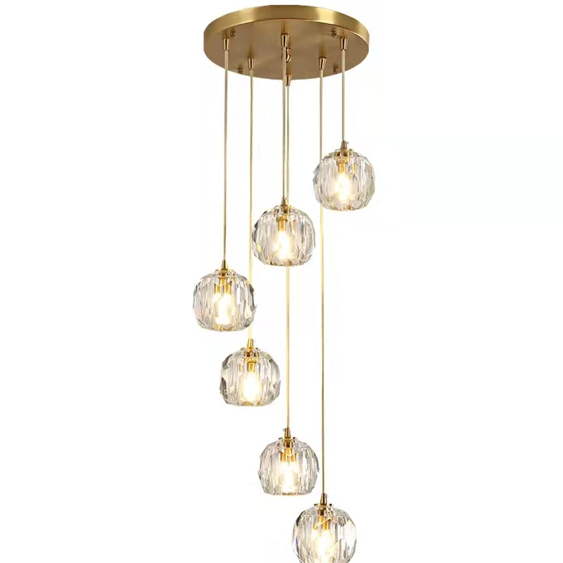 Oversized Gorgerous High Quality Sputnik K9 Crystal Chandelier Entrance Pure Copper High Ceiling Light 2 Story Foyer Hallway Bright Shiny Fixture for Hotel Cafe Library Livingroom Bedroom