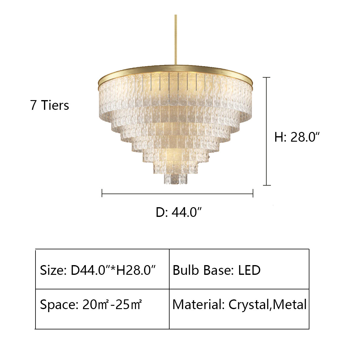 7 Tier: D44.0"*H28.0" Oliver Round Tiered Glass Tile Chandelier Collection,chandelier,chandeliers,crystal,round,metal,tier,layer,multi-tier,multi-layer,frost crystal,rods,piece,ceiling,pendant,oversized,huge,big,large,extra large,living room,dining room,foyer,entryance,hallway