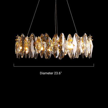 Designer Leaf Crystal Chandelier for Living Room Modern Ceiling Lamp for Dining Decoration Light