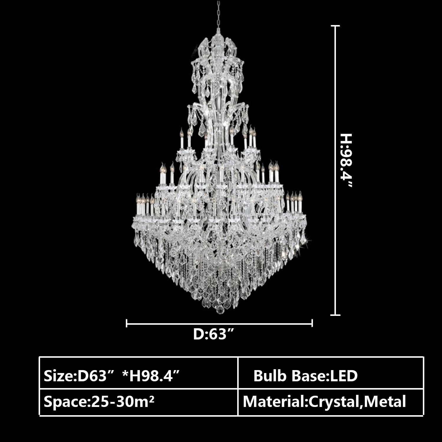 D63.0"*H98.4" chandelier.chandeliers,pendant,crystal,metal,muli-tier,multi-layer,multiple,candle,branch,crystal pendant,round,ceiling,luxury,light luxury,raindrop,teardrop,tassel,oversized,extra large,large,huge,big,foyer,living room,entrys,duplex hall,hotel lobby