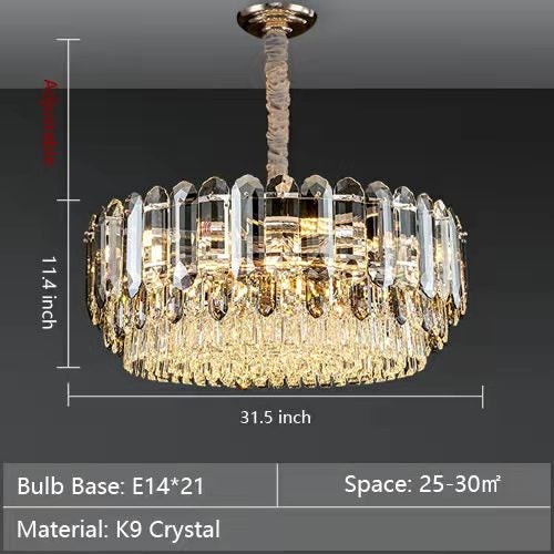 Stately Chandeliers for Living Room Luxury K9 Crystal Ceiling Light For Hallway /Dining Room