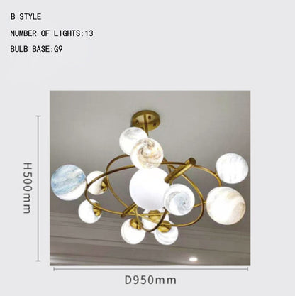 Space Star Chandelier Ceiling Fixtures Light For Boy Kids Room