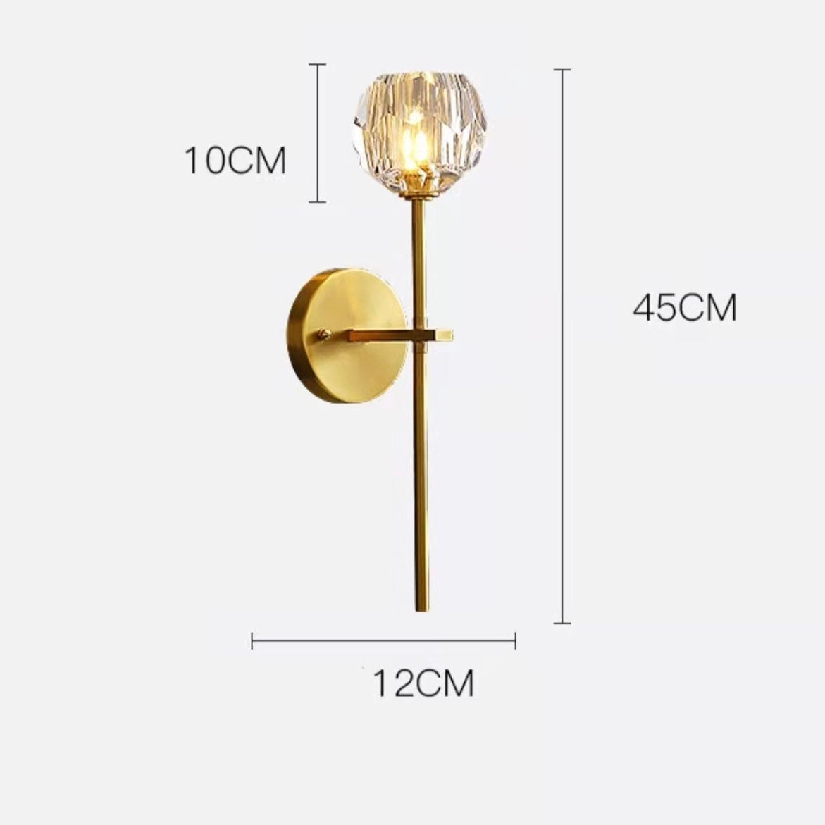 Luxury K9 Crystal Wall lamp Modern Pure Copper /Brass Bedroom Night Light Staircases Decoration Lamps