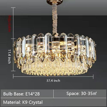 Stately Chandeliers for Living Room Luxury K9 Crystal Ceiling Light For Hallway /Dining Room