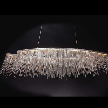 Designer Recommended Art Aluminum Tassel Pendant Chandelier for Living/Dining Room/Kitchen Island