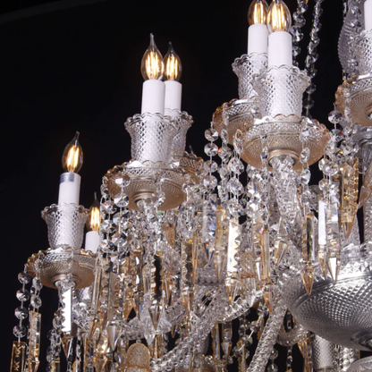 Oversized Traditional Candle Branch Crystal Pendant Chandelier for Living Room/Foyer/Stairs