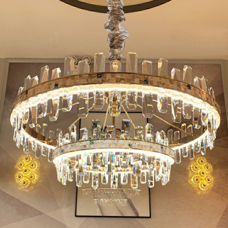 Affordable Round K9 Crystal Chandelier Lighting For Living Room Moden Rectangle Pendant Lamp For Dining Table