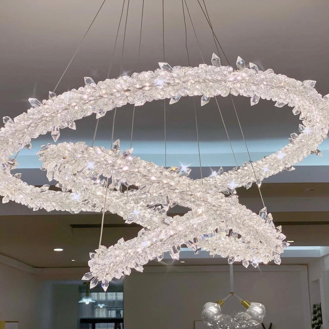 Bling Bling Princess Ring Crystal Chandeliers Modern Ceiling Fixtures For Girls' Bedroom Or Living Room