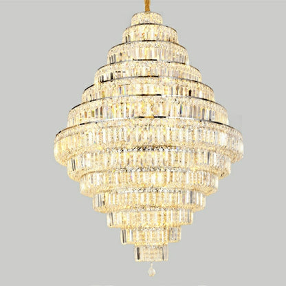 Chrome/ Silver Extra Large Chandelier For Foyer Living Room Staircase Crystal Ceiling Lighting Fixture