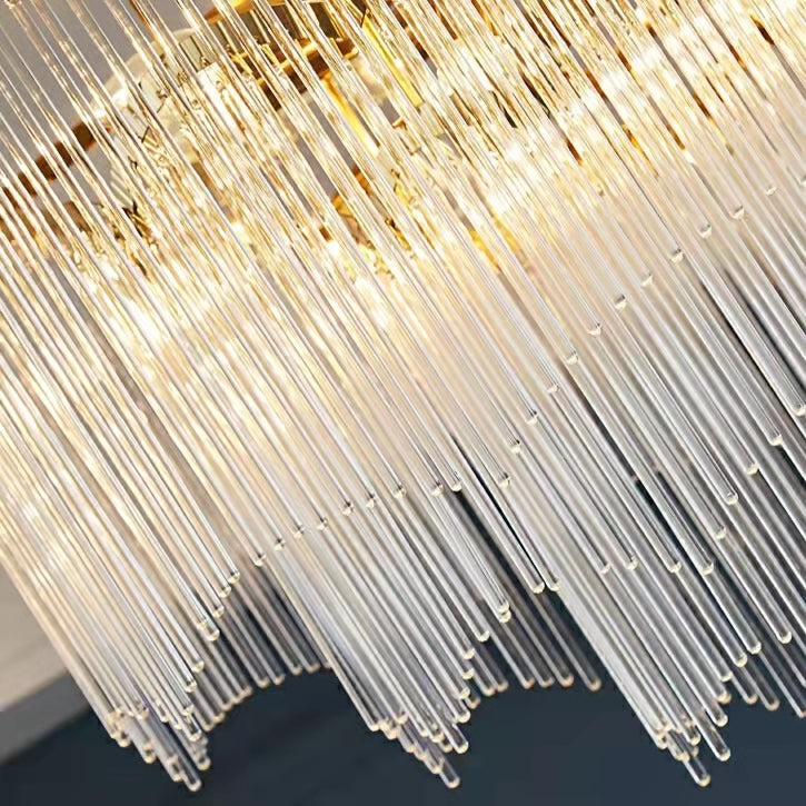 Elegant Lighting Chandelier Cheap Linear Crystal Glass Lamp For Living/ Dining Room