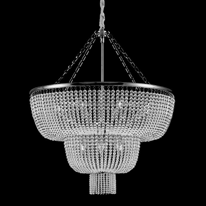 Modern Tiers Bead Crystal Chandelier Light Luxury Light Fixture For Living Room/Dining Room/Foyer