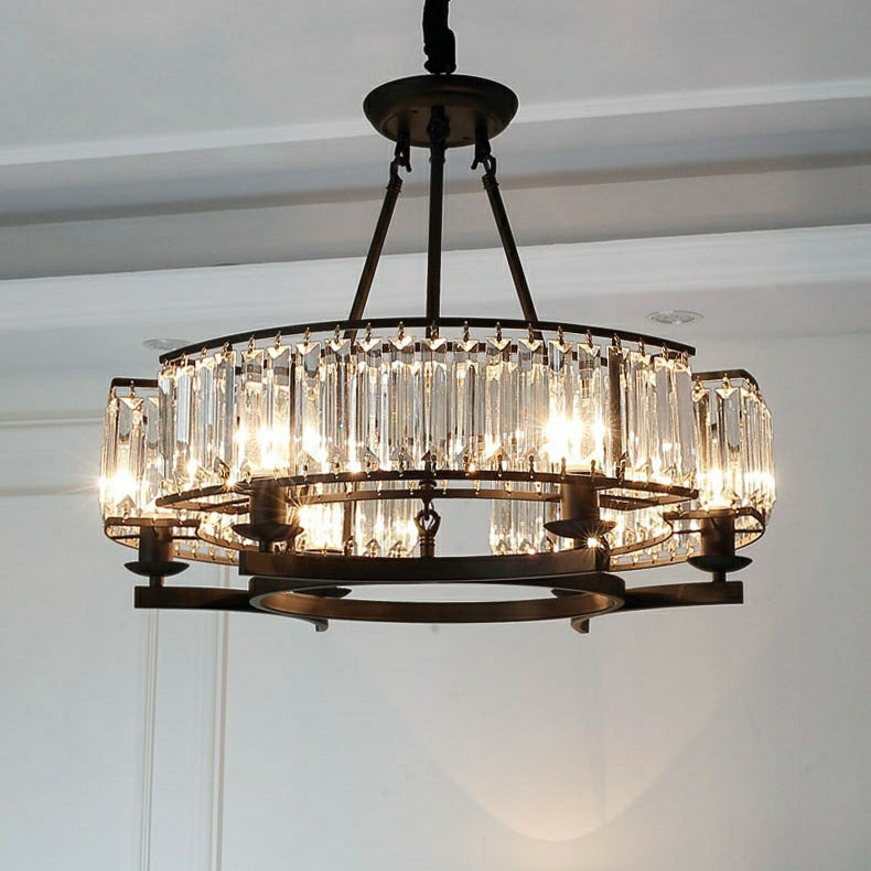 Decorative 6-Light Crystal Ceiling Chandelier D23.6"