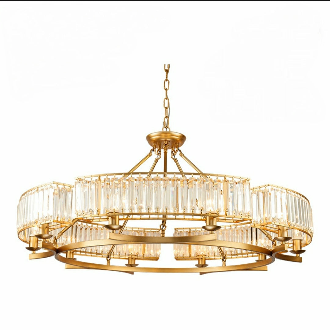 Decorative 10-Light Crystal Ceiling Chandelier D41.3"