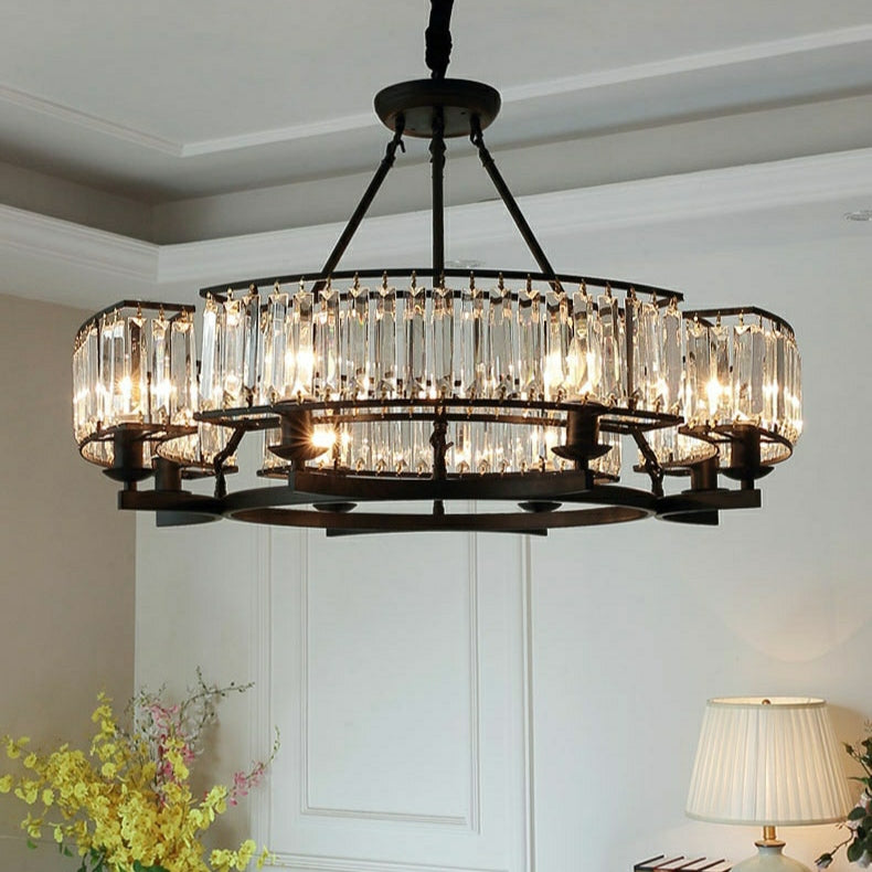 Decorative 8-Light Crystal Ceiling Chandelier D31.5"