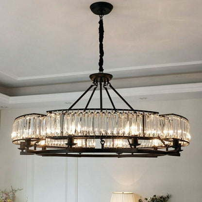 Decorative 10-Light Crystal Ceiling Chandelier D41.3"