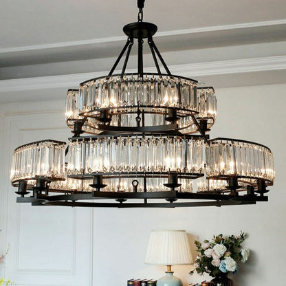 Decorative 18-Light Crystal Ceiling Chandelier D41.3"