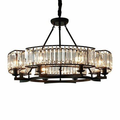 Decorative 10-Light Crystal Ceiling Chandelier D41.3"