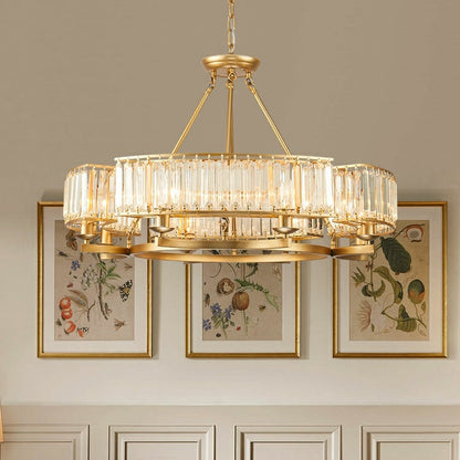 Decorative 6-Light Crystal Ceiling Chandelier D23.6"