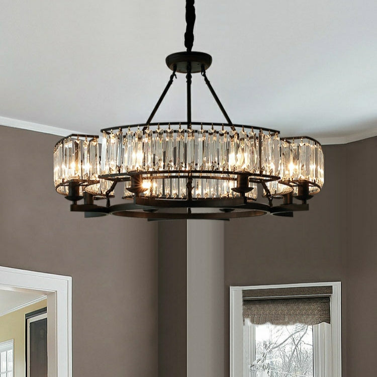 Decorative 8-Light Crystal Ceiling Chandelier D31.5"