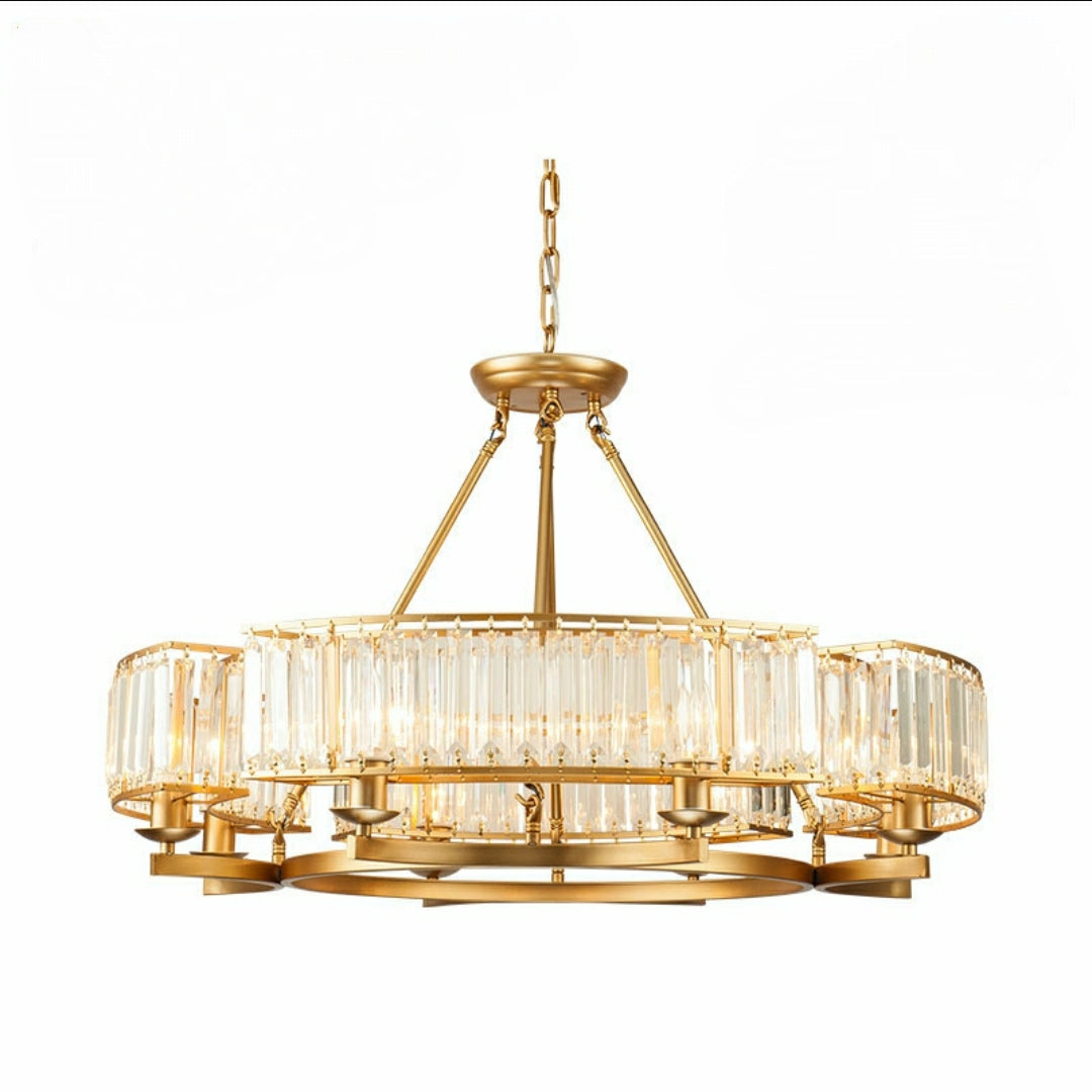 Decorative 8-Light Crystal Ceiling Chandelier D31.5"