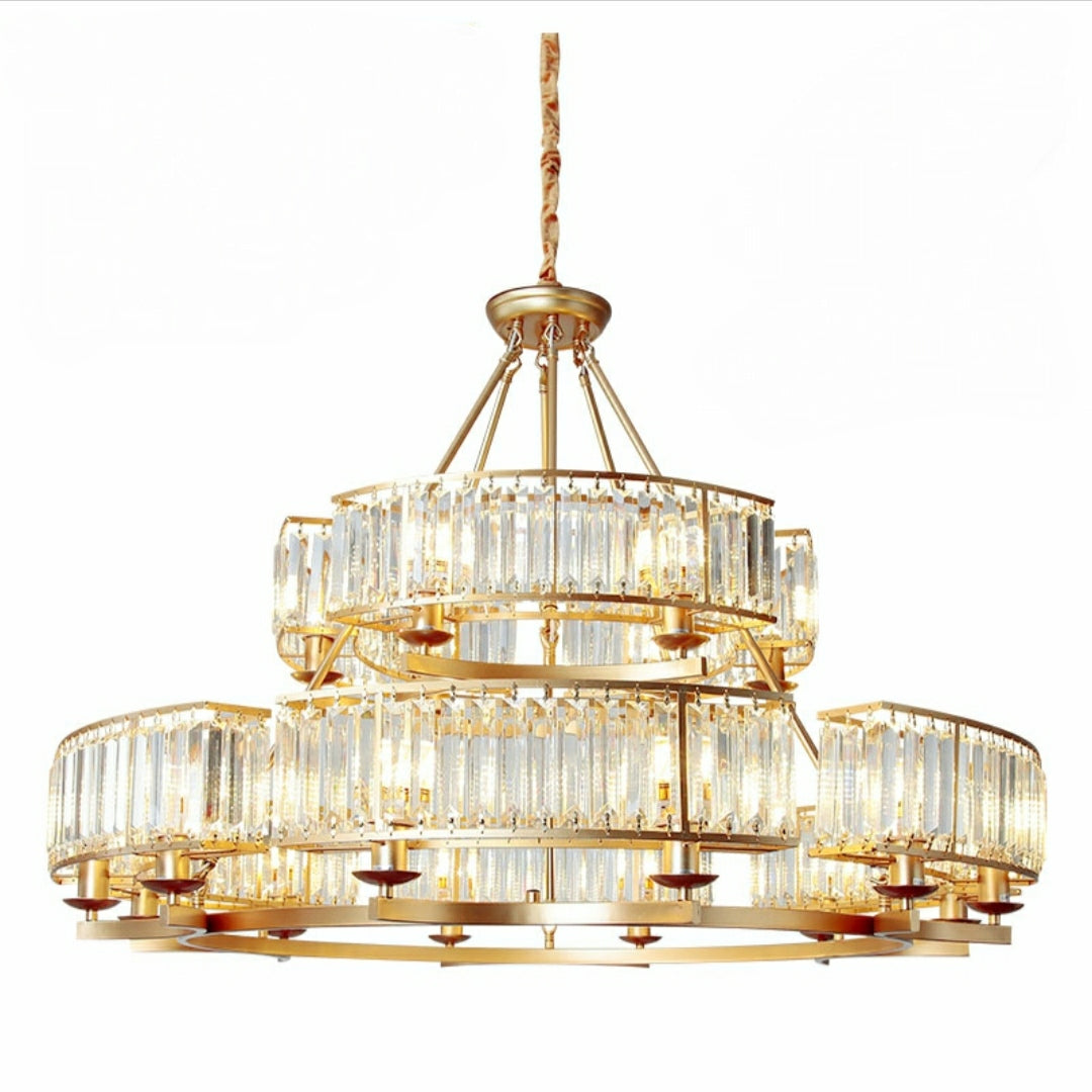 Decorative 18-Light Crystal Ceiling Chandelier D41.3"