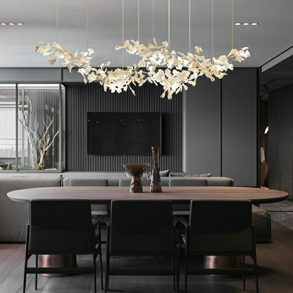 Extra Large Ceramics Twig Chandelier Iron Tree Branch Pendant Light For Big Living/ Dining Room