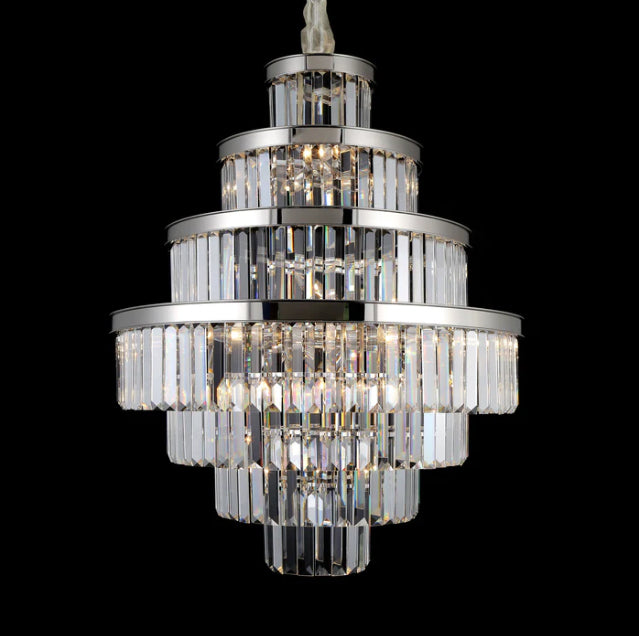 Extra Large Honeycomb Multi-layer Round Crystal Rods Chandelier for Living Romm/Foyer/Stairs