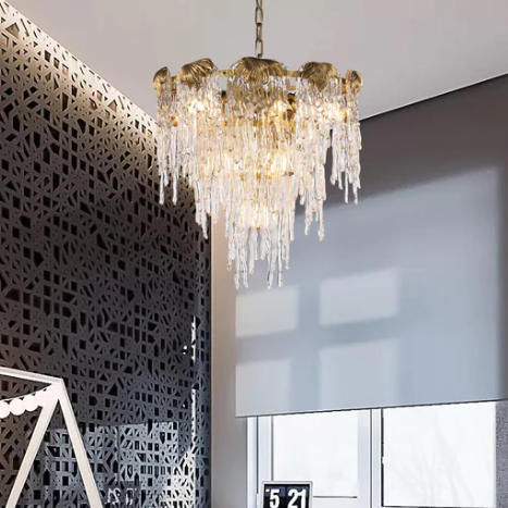 Multi-Tier Modern Oversized Melting Drop Crystal Chandelier for Living Room/Foyer/Entrys