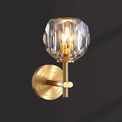 Luxury K9 Crystal Wall lamp Modern Pure Copper /Brass Bedroom Night Light Staircases Decoration Lamps