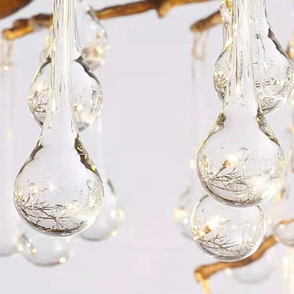 Stunning Tree Branch Crystal Chandelier With Clear Teardrop-shaped Glass Living/Dining Room Ceiling Lamp/Light