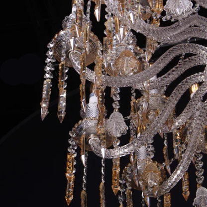 Oversized Traditional Candle Branch Crystal Pendant Chandelier for Living Room/Foyer/Stairs