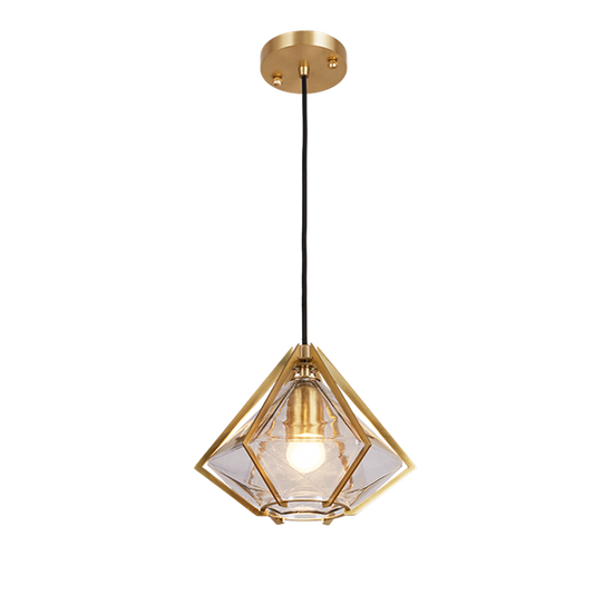 Gold Bronze Chandelier Diamond Pendant Light For Dining Room Or Bedroom