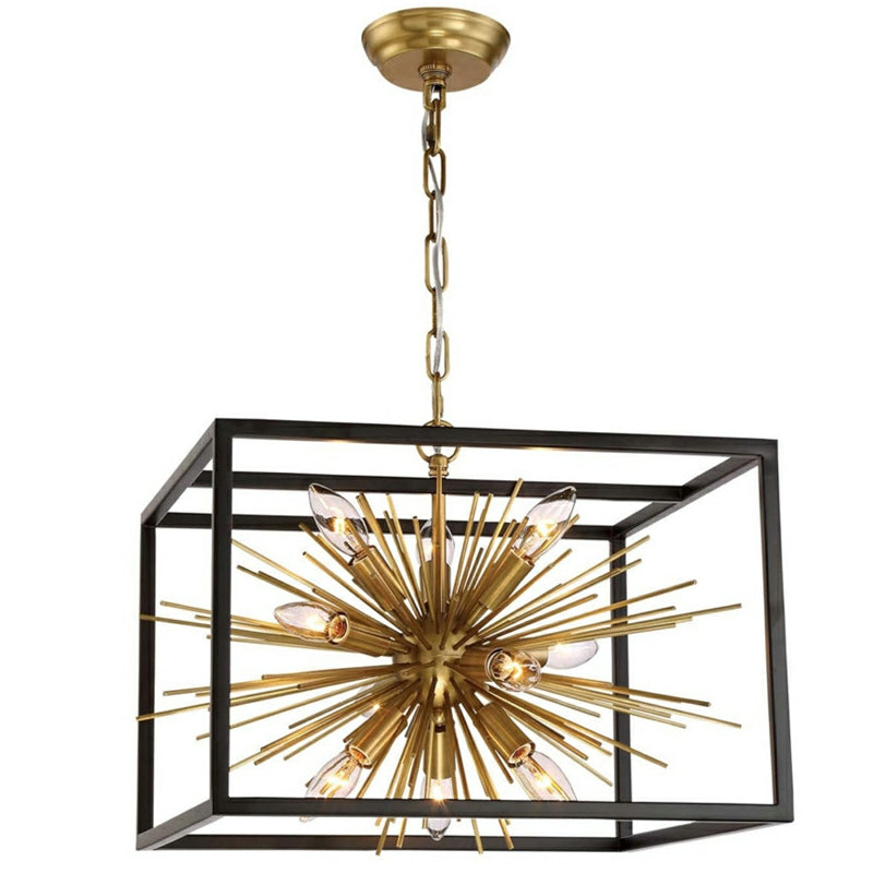 Gold Sputnik Living Room Chandelier Cage Ceiling Pendant Light Fixture L19.7"*W19.7"*H13.8"