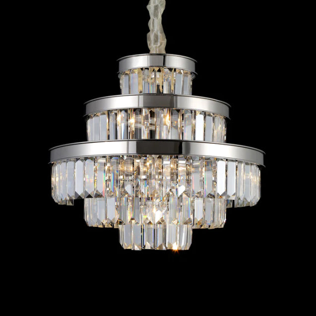 Extra Large Honeycomb Multi-layer Round Crystal Rods Chandelier for Living Romm/Foyer/Stairs