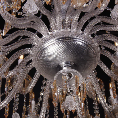 Oversized Traditional Candle Branch Crystal Pendant Chandelier for Living Room/Foyer/Stairs