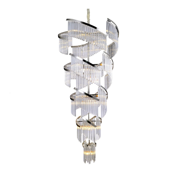 Extra Large Luxury Spiral Crystal Rods Pendant Chandelier for Living Room/Foyer/Entryance