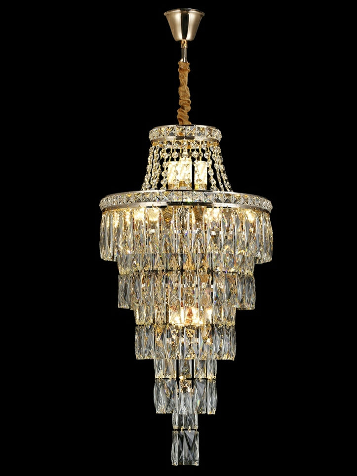 Magnificent Extra Large Foyer Hall Chandelier Tiered Crystal Ceiling Lighting Fixture For Living Room Decor