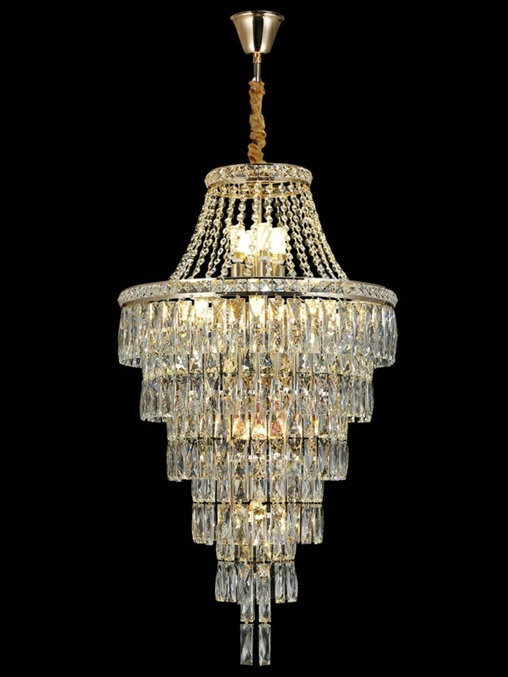 Magnificent Extra Large Foyer Hall Chandelier Tiered Crystal Ceiling Lighting Fixture For Living Room Decor