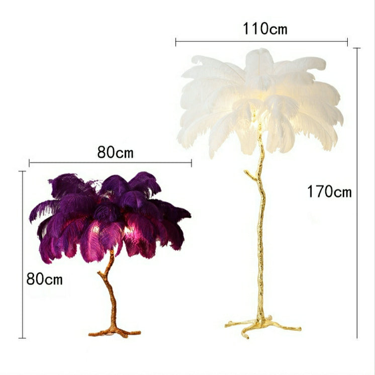 Modern Designer Ostrich Feather Table Lamp H31.5"