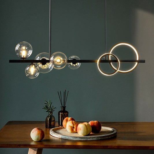 Modern Kitchen Island Glass Globe Ceiling Lighting Fixture D37.4"