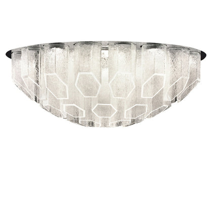 Modern Living Room Round Flush Mounted Chandelier Crystal Glass Ceiling Light Fixture For Bedroom