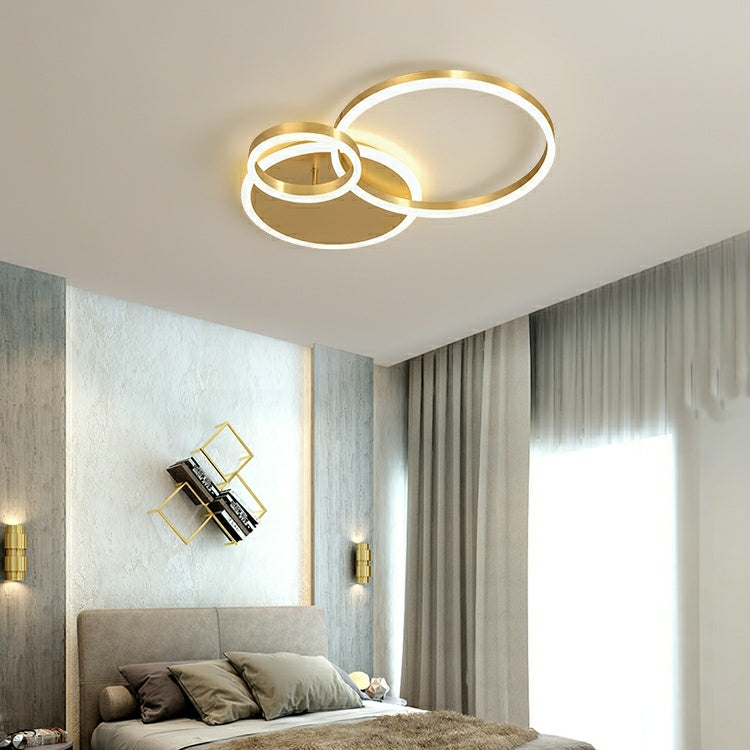 Modern Minimalism Simplist Round Hoop Rings Lighting Fixture Ring Flush Mounted Ceiling Chandelier For Living room Walk-in Closet Café Low Ceiling Dining room