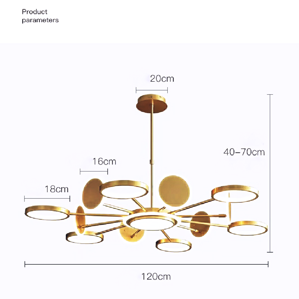 Modern Molecular Chandelier for Living Room Creative Copper Dining Room Ceiling Lamp