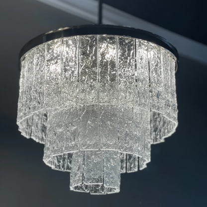 Extra Large Multi-tier Round Frost Crsytal Pendant Ceiling Chandelier for Living/Dining Room