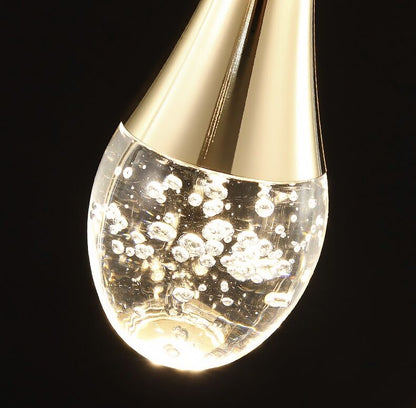 Modern Crystal Waterdrops Chandelier Foyer Staircase Ceiling Lamp Entryway Lighting