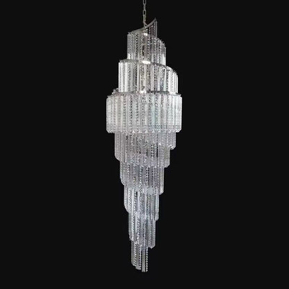 Modern Luxury Cascade Spiral Crystal Chandelier for foyer,lobby and hallway