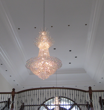 French Romantic Extra Large Empire Crystal Pendant Flower Chandelier for Living Room/Foyer/Stairs