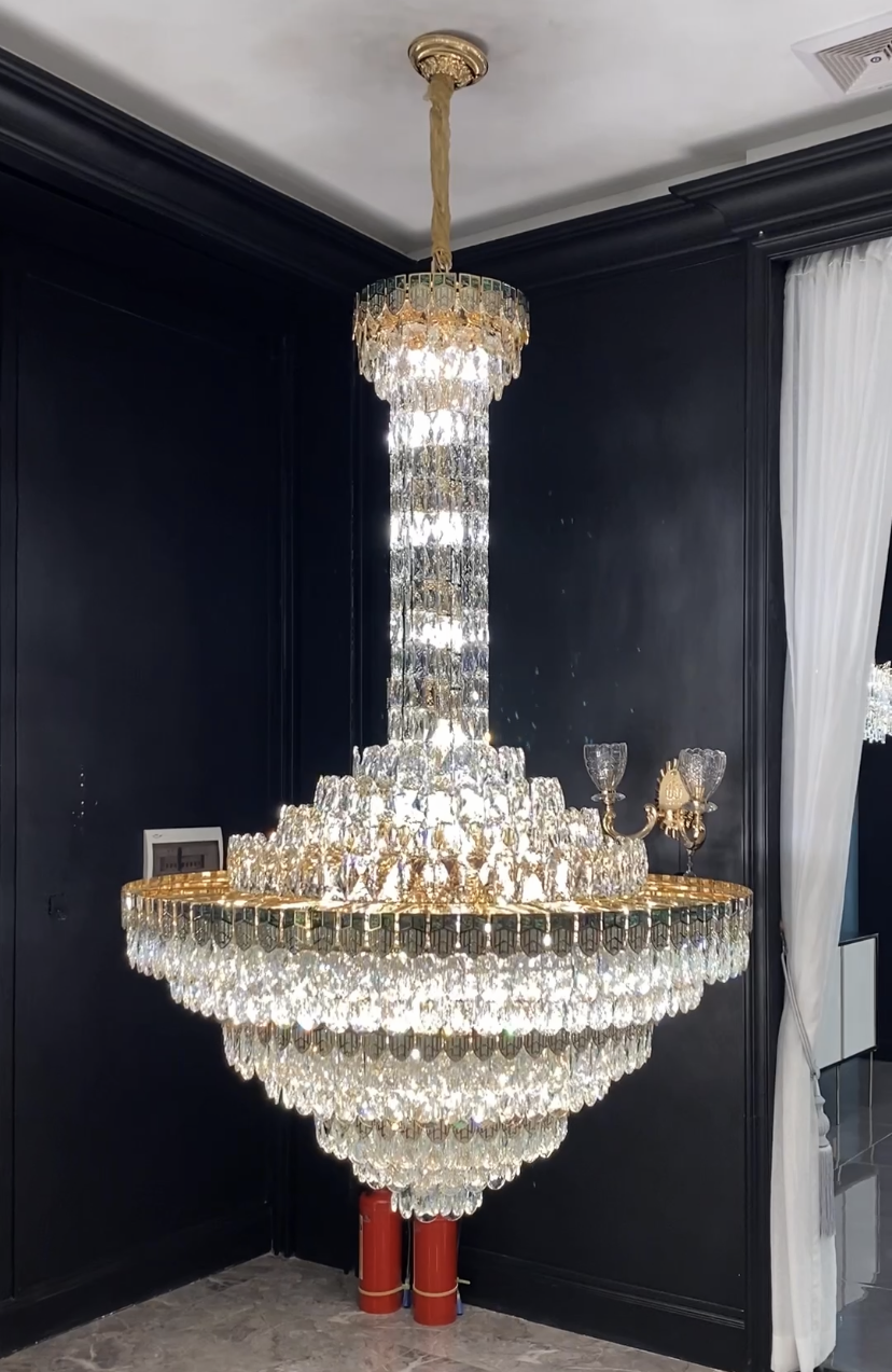 Extra Large Modern Luxury Tiers Empire Crystal Pendant Chandelier for Duplex Hall/Foyer/Living Room/Stairs